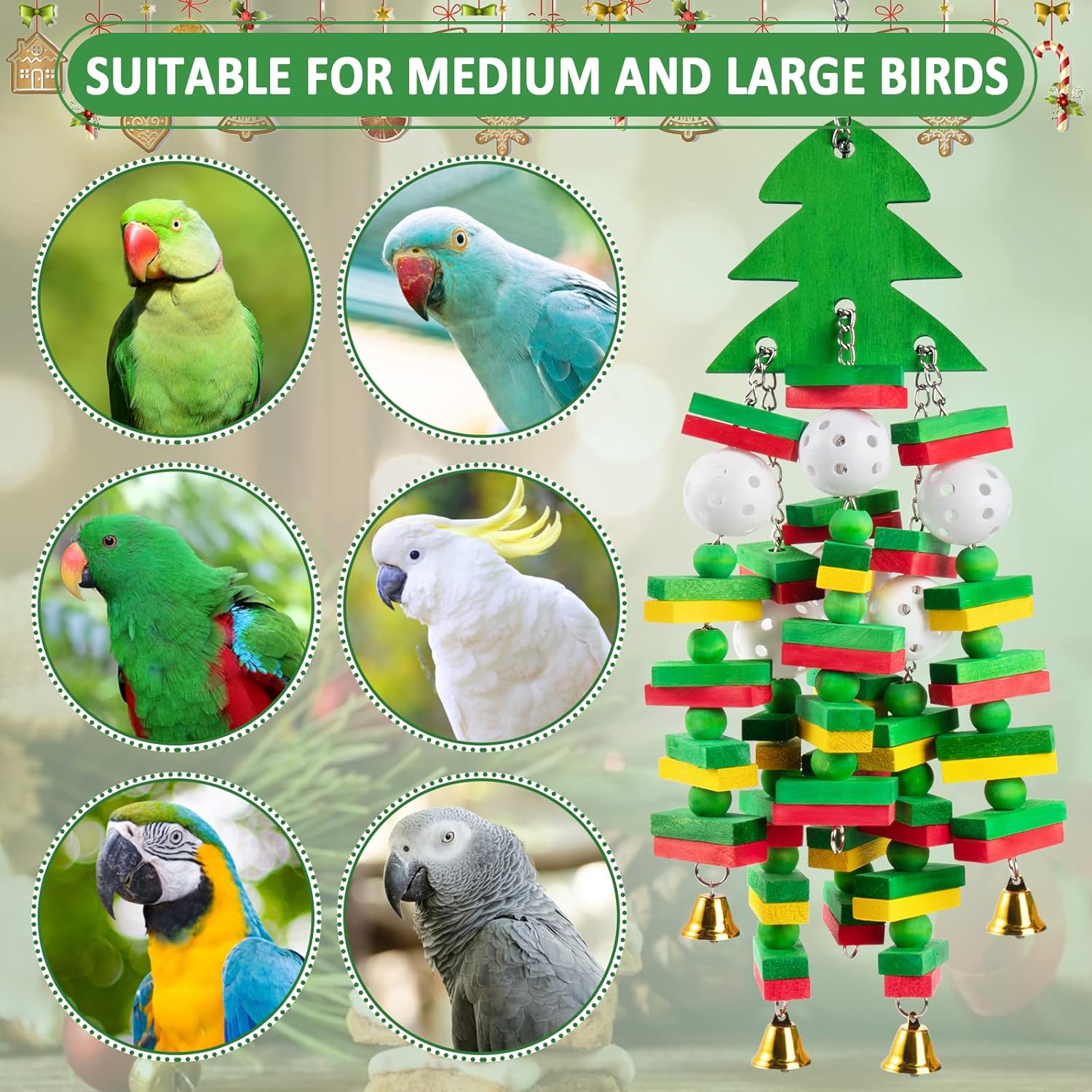 Large Christmas Tree Shaped Bird Toy