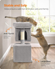 Light Gray 26.4-Inch Cat Tree Tower with Large Perch And 2 Cat Caves