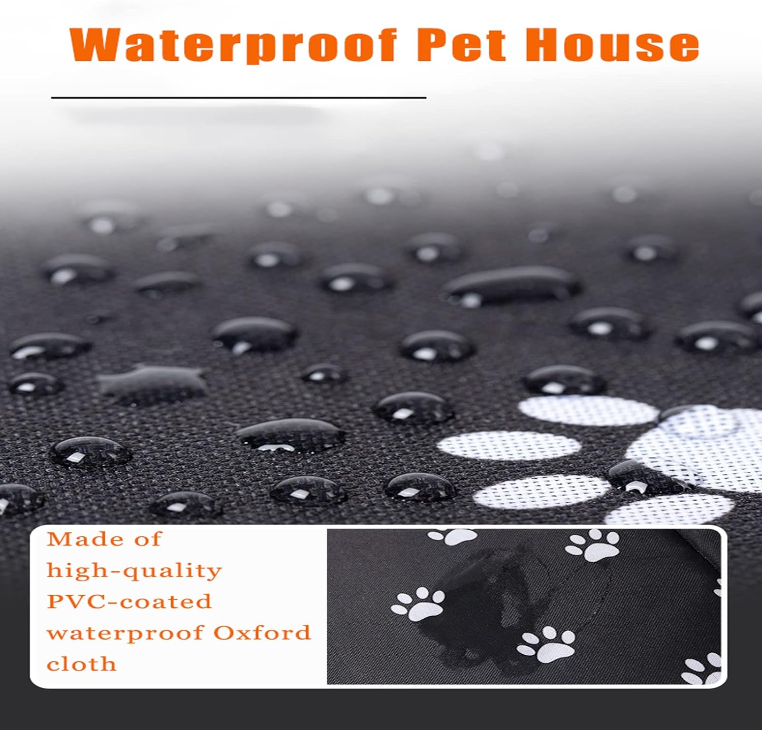 Weatherproof Insulated Cat House with Transparent Curtain