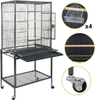 Spacious And Sturdy 53-Inch Wrought Iron Bird Cage with Rolling Stand
