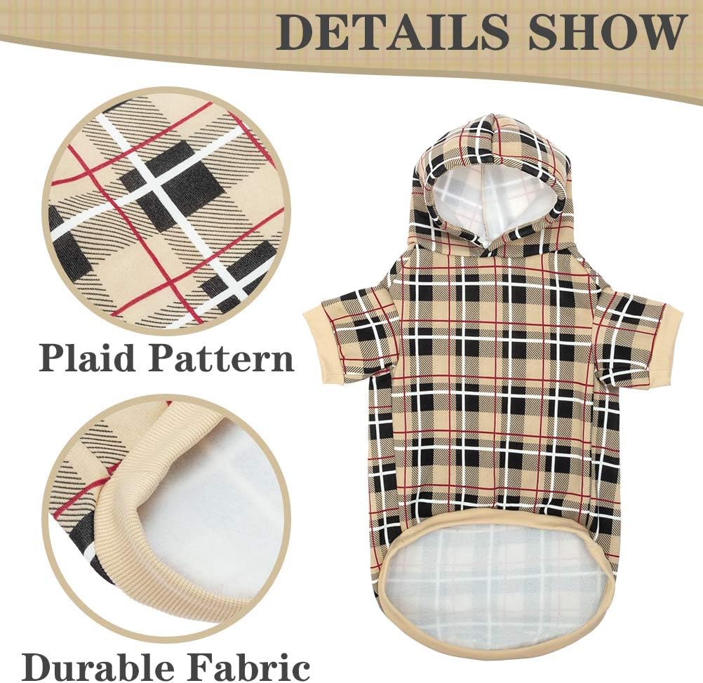 Soft Warm Plaid Dog Hoodie