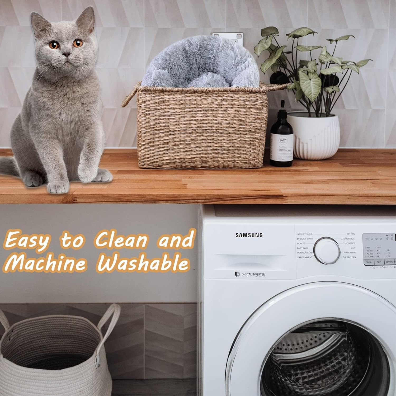Round Soft Cat Bed for Indoor Use