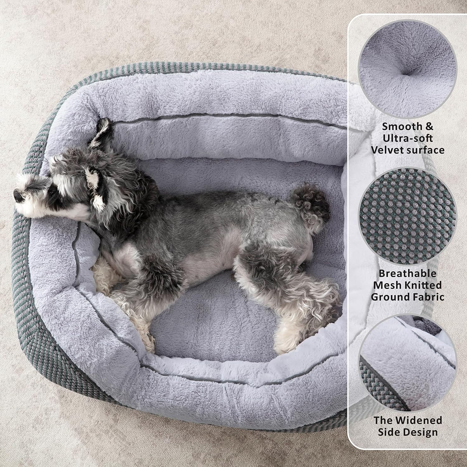 WHKJ Orthopedic Cat Bed with Anti-Slip Bottom