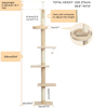 Adjustable Height 5-Tier Cat Tree Tower with Scratching Posts