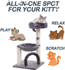 Multi-Level Cat Tree Tower with Scratching Posts And Plush Basket