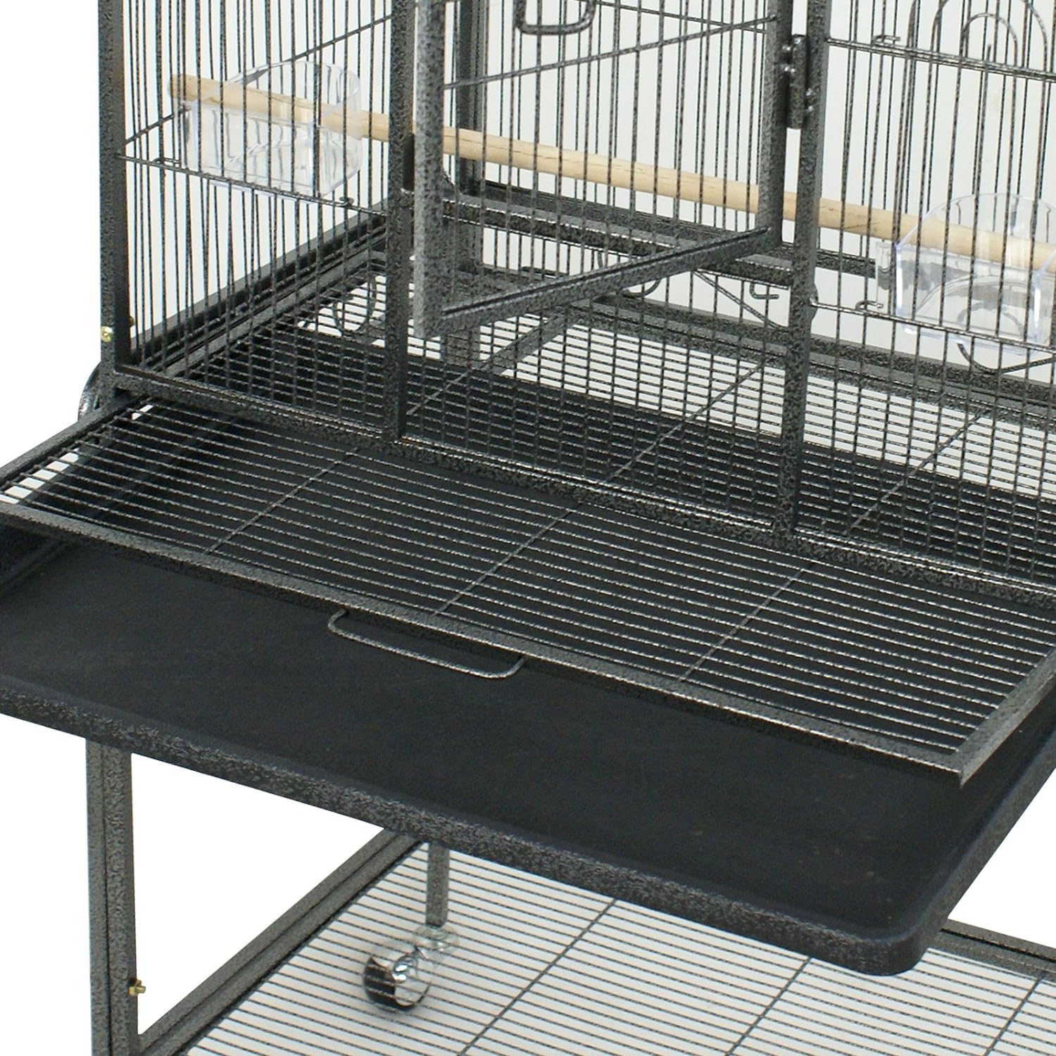 Spacious And Sturdy 53-Inch Wrought Iron Bird Cage with Rolling Stand