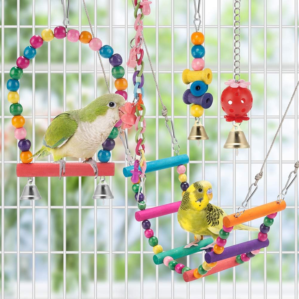 Hanging Standing Hammock Colorful Bird Toy