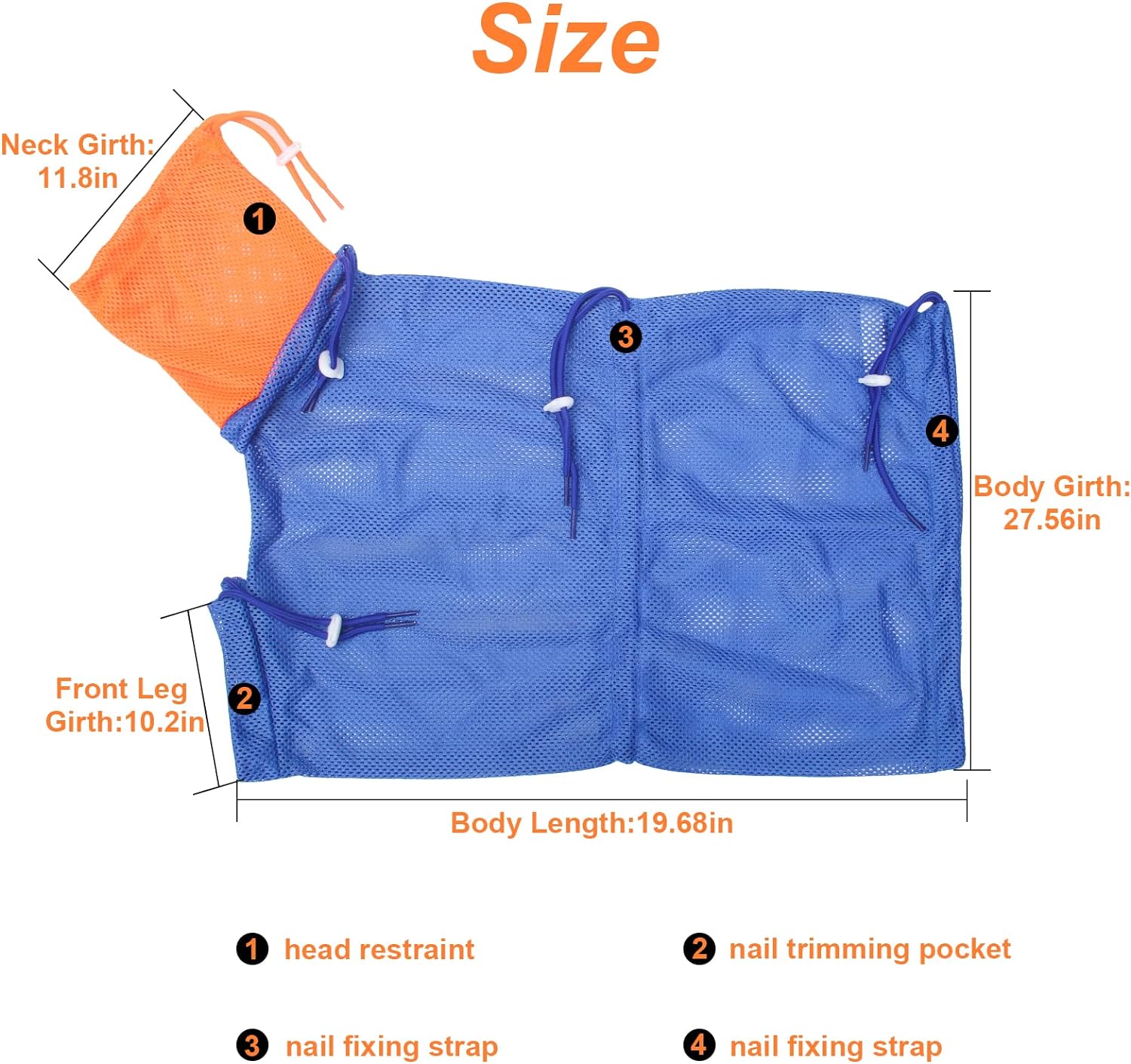 Breathable Mesh Anti-scratch Adjustable Cat Grooming Bag