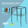 Wrought iron birdcage with game top and rolling stand