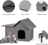 WHKJ Weatherproof Outdoor Cat House with Removable Cushion