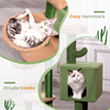 Cute Cactus Cat Tree with Private Condo And Scratching Posts