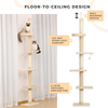 Adjustable Height 5-Tier Cat Tree Tower with Scratching Posts