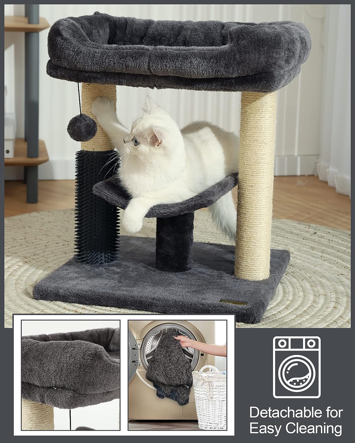 Cozy And Interactive Cat Tree Tower with Scratching Post