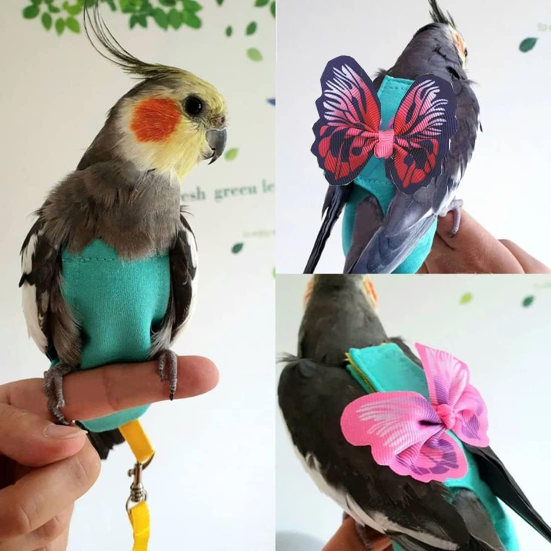 Protective Bird Diaper Flight Suit with Waterproof Liner And Leash