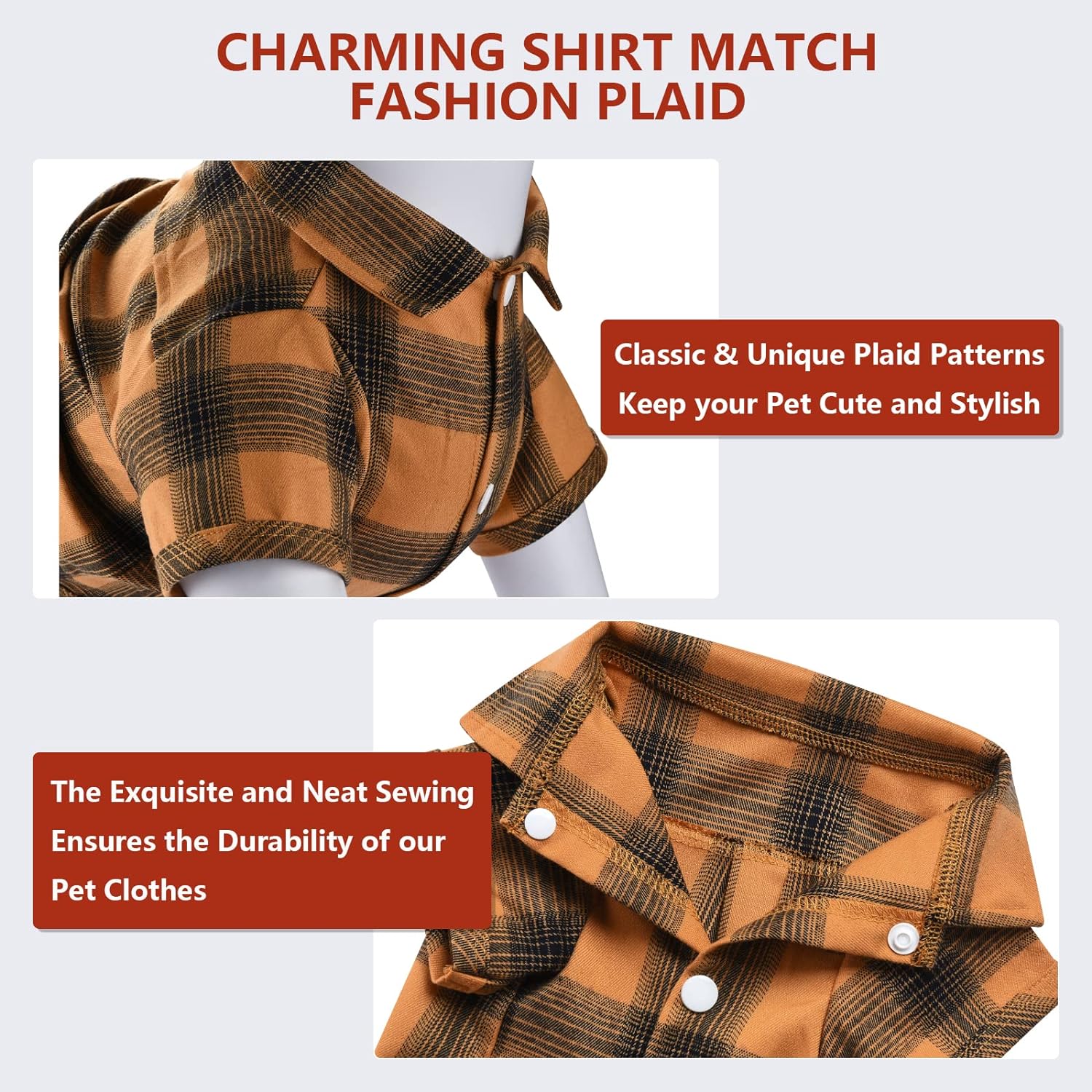 Plaid Dog Clothes for Small Dogs Shirts