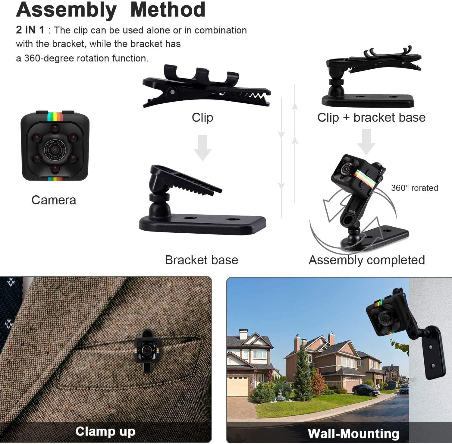 Portable HD 1080P Mini Camera with Night Vision And Motion Detection