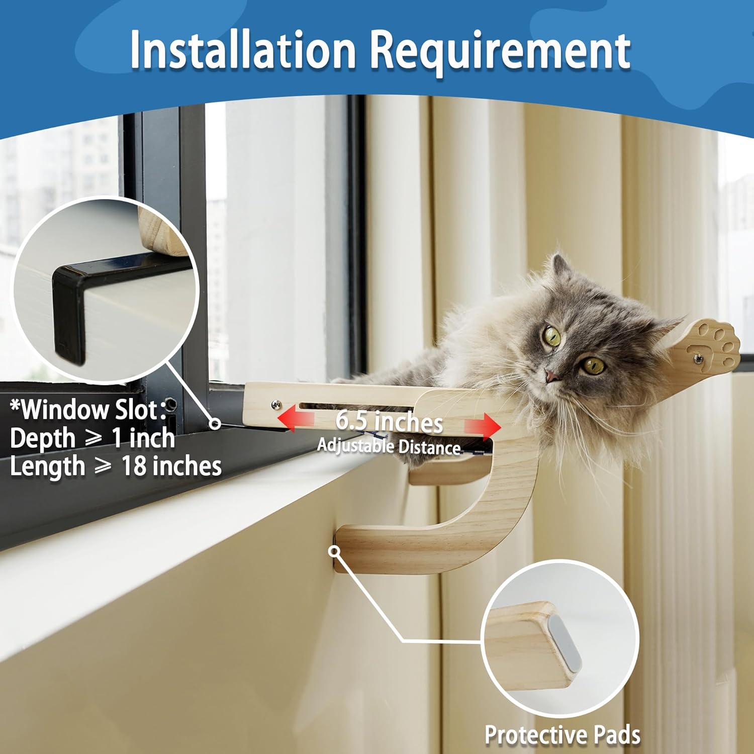 Adjustable Cat Window Perch Hammock