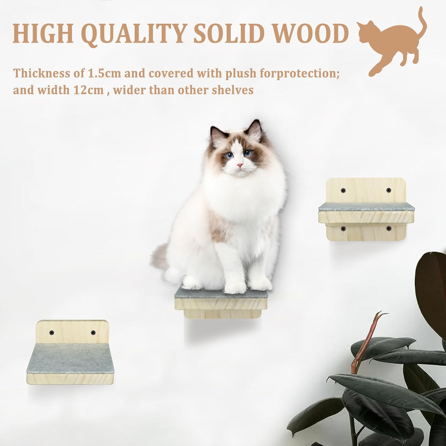 Sturdy And Spacious Cat Wall Shelves