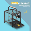 Portable Wrought Iron Bird Travel Carrier Cage with Wooden Perch