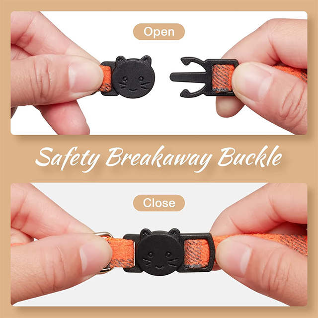 Wehao Safe Breakaway Plaid Cat Collar with Bell