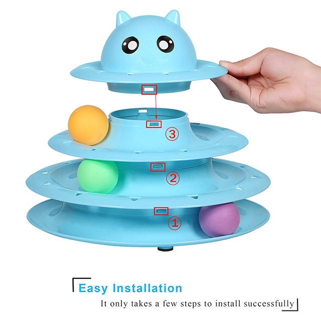 Wehao Interactive Cat Toy Tower with Spinning Balls