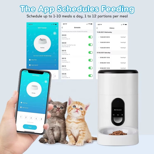 Wehao Pets 4L/6L Automatic Pet Food Feeder with 1080P HD Camera