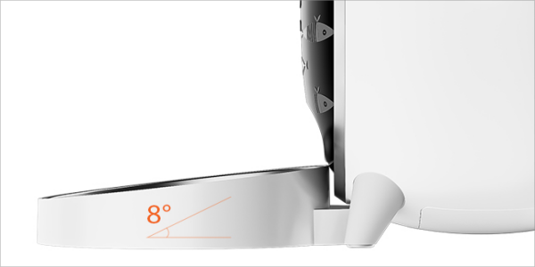 Featuring an 8° inclined design