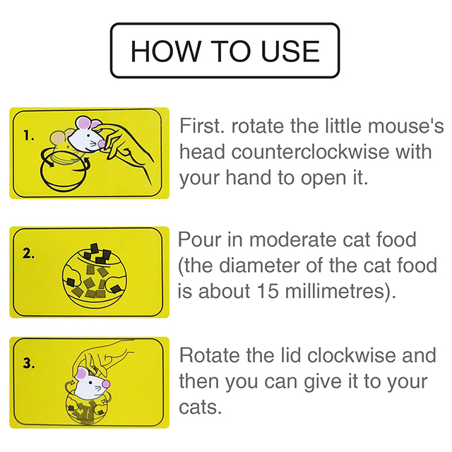 Wehao Cat Feeder Toy Slow Feeder Ball Interactive Mouse Shape