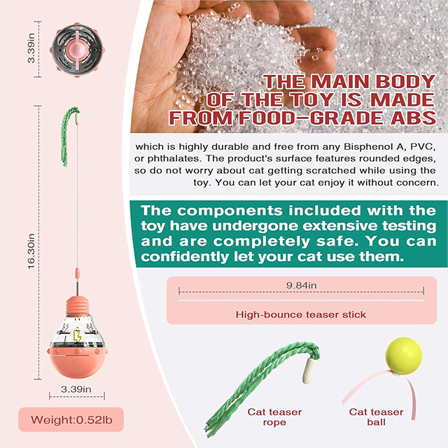 Wehao Interactive Cat Toy Wobble Design Slow Feeder Safe Material
