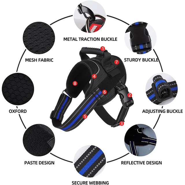 Wehao Reflective No Pull Dog Harness Adjustable Comfortable Durable