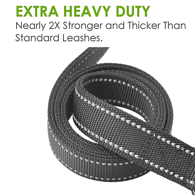 Wehao Dog Leash Dual Handles Nylon Traffic Reflective 360 Clasp