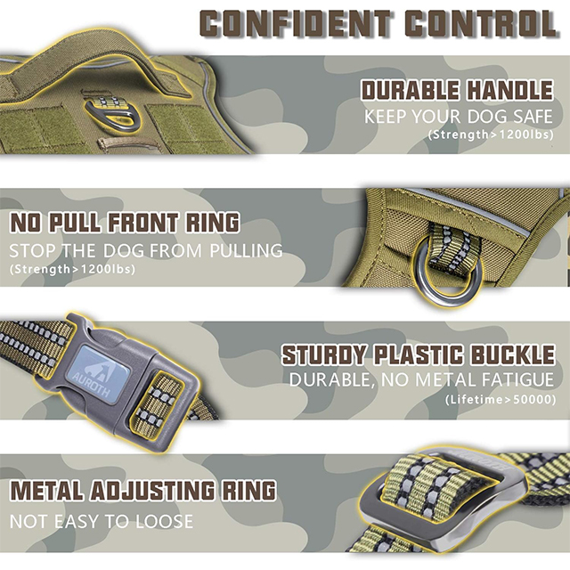 Wehao Dog Harness Durable Adjustable No Pull Tactical Molle