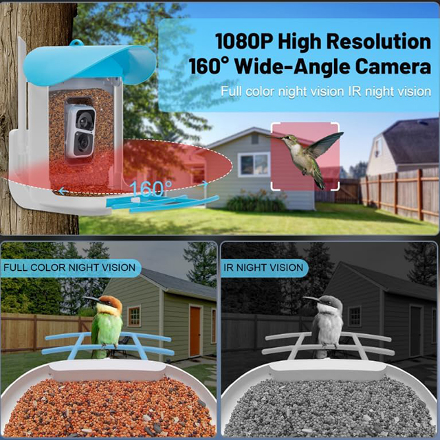 Wehao Smart Bird Feeder with AI Camera And Solar Panel