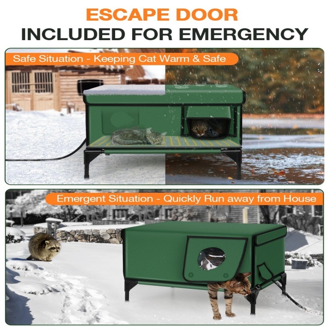 Custom Heated Insulated Waterproof Outdoor Cat House For Winter