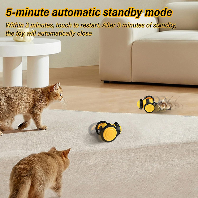 Wehao Bee Shaped Smart Cat Toy Car with Obstacle Avoidance