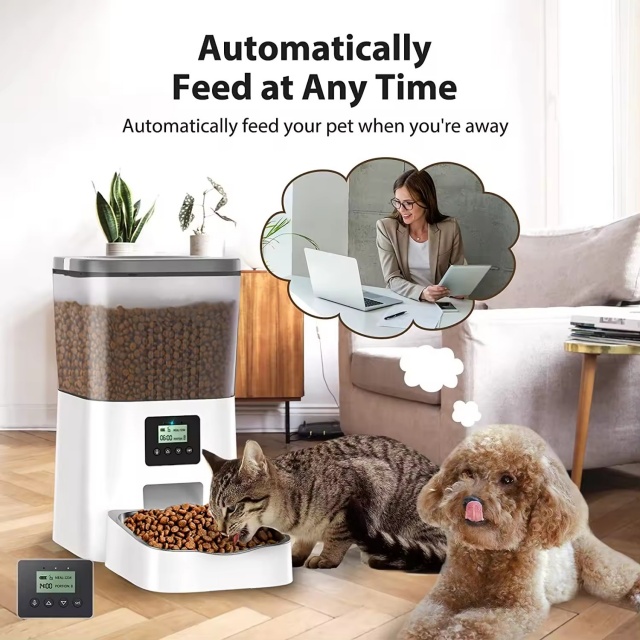 Wehao Pets 4L Square Automatic Cat Food Feeder