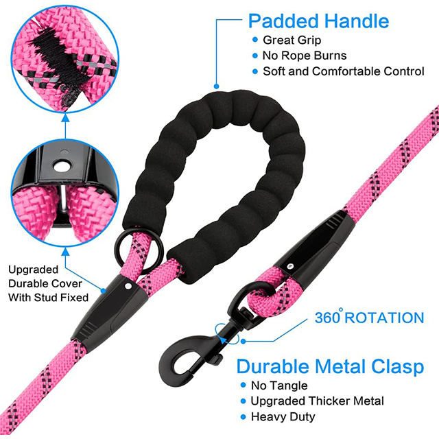 Wehao Heavy Duty Dog Leash Reflective Comfortable Durable Safe