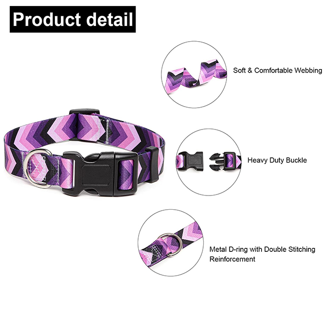 Wehao Stylish Durable Nylon Dog Collar Adjustable Comfortable