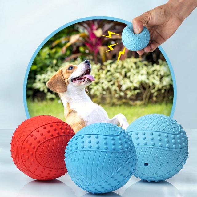 Dog Toy Suppliers Custom Interactive Rubber Squeaky Chew Ball Dog Toys