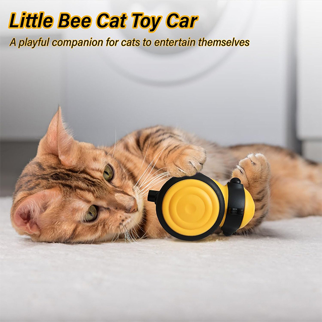 Wehao Bee Shaped Smart Cat Toy Car with Obstacle Avoidance