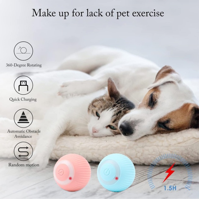 Factory Wholesale Interactive Automatic Pet Rolling Ball Toys for Cat And Dog