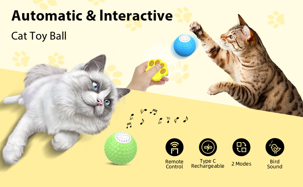Automatic & Interactive Cat Toy Ball