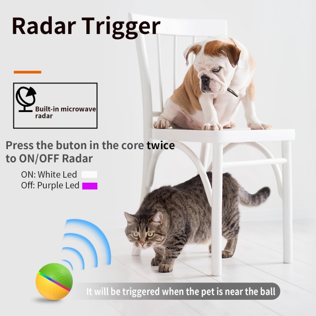 Wholesale Bulk Electric Automatic Interactive Dog Ball Toys With Remote & Radar 