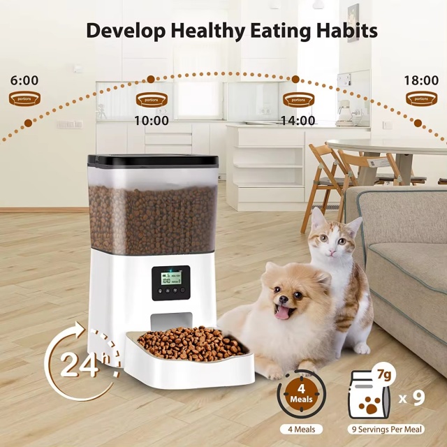 Wehao Pets 4L Square Automatic Cat Food Feeder