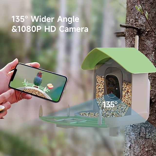 Wehao Smart AI Bird Feeder Camera Motion Detection Solar-Powered