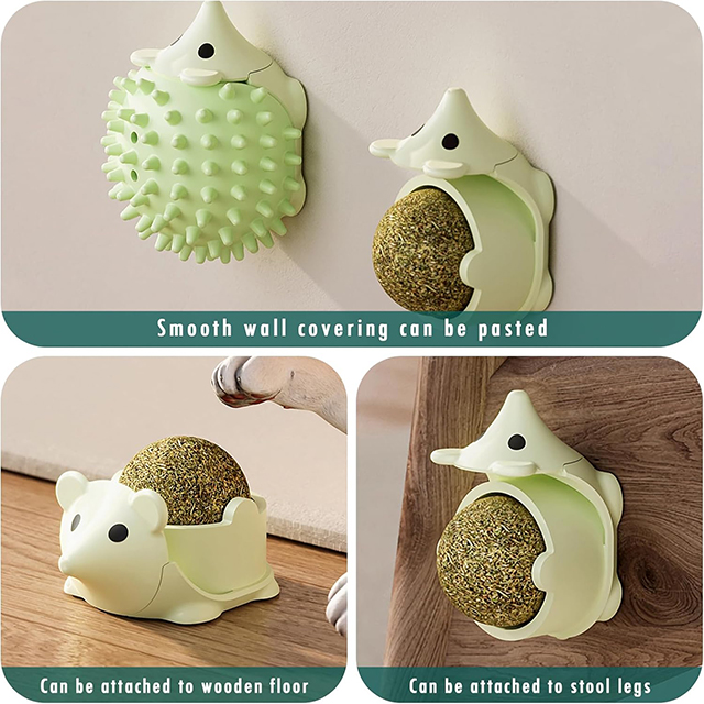 Wehao Hedgehog Catnip Wall Toy Balls