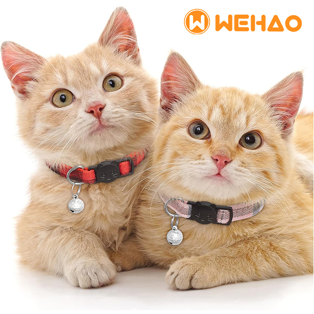 Wehao Safe Breakaway Plaid Cat Collar with Bell