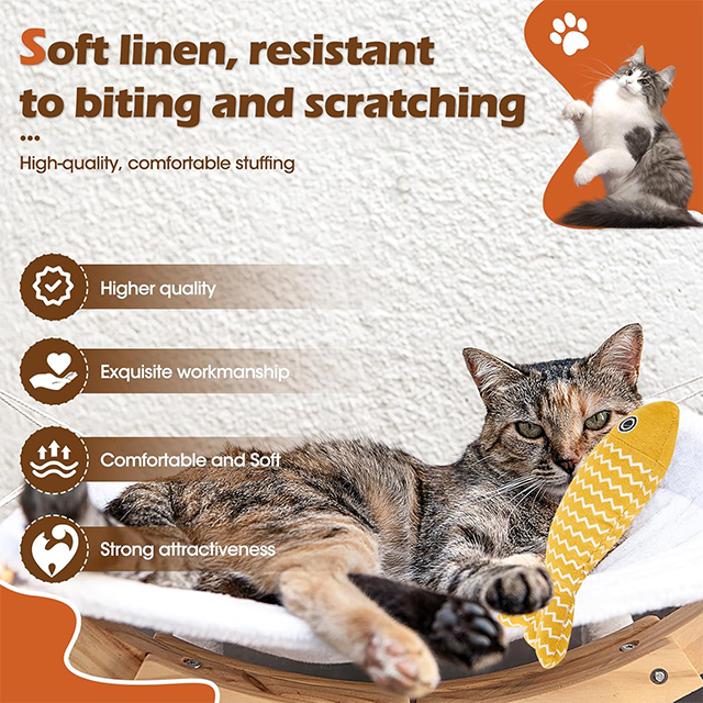 Wehao Realistic Fish Catnip Toys Engaging Durable Organic