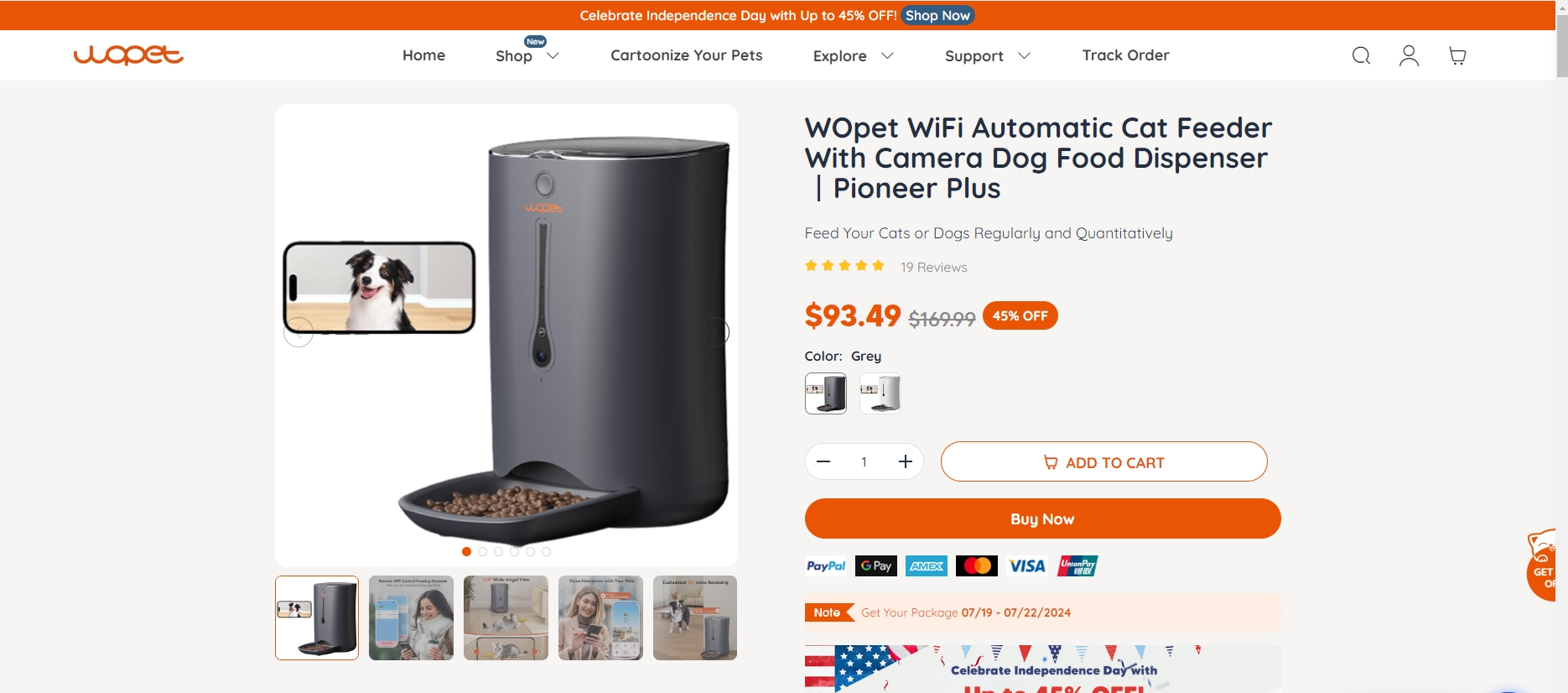 WOpet SmartFeeder Automatic Pet Dog and Cat Feeder