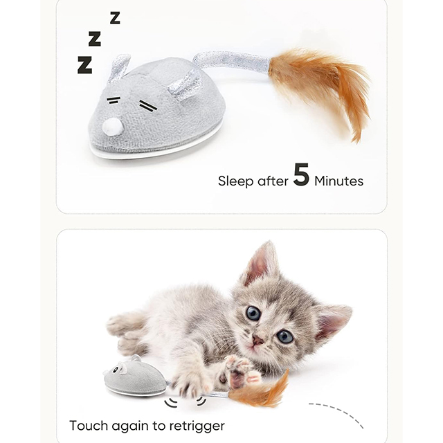 Wehao Interactive Rechargeable Cat Mouse Toy with Sound